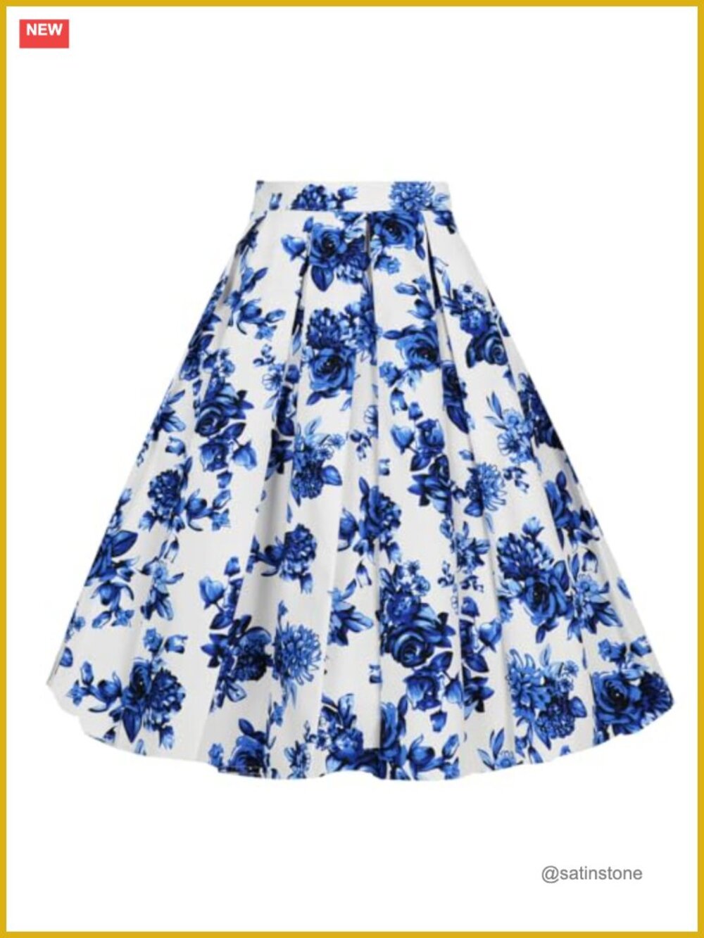 Vintage 1950s High Waist A-Line Midi Skirt with Pockets